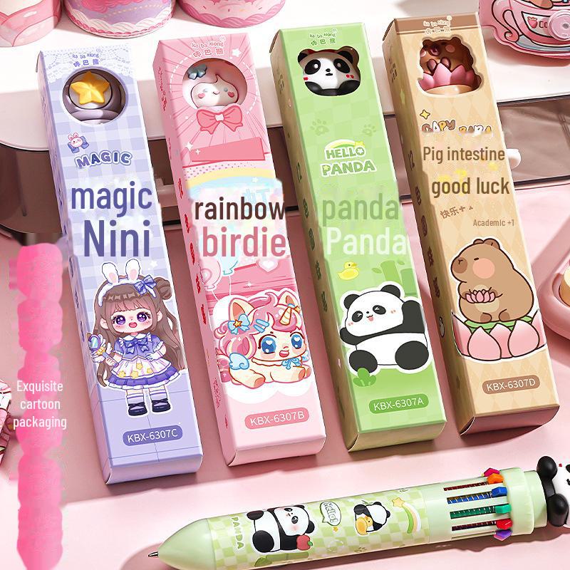 Шариковая ручка Kaba Bear Multi-Color Ten-in-One — милый мультяшный дизайн для творческих студентов