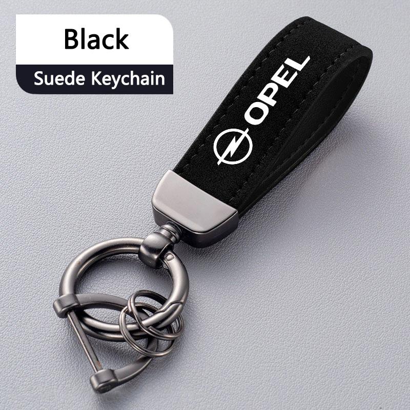 Leather Car Badge Key Chain Ring Pendant For Opel Astra GTC Insignia Antara Meriva Zafira Vectra Mokka Auto Keychain Accessories