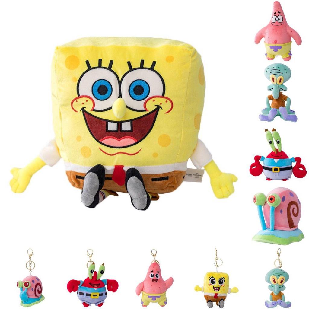 Fluffy Spongebob Patrick Star Squidward Plush Toy Pendant Soft Stuffed Doll For Girls And Boys