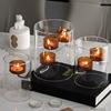 Cylinder Glass Candle Holder Tealight Stand With Windproof Design For Wedding Centerpieces Home Decors Tabletop Art