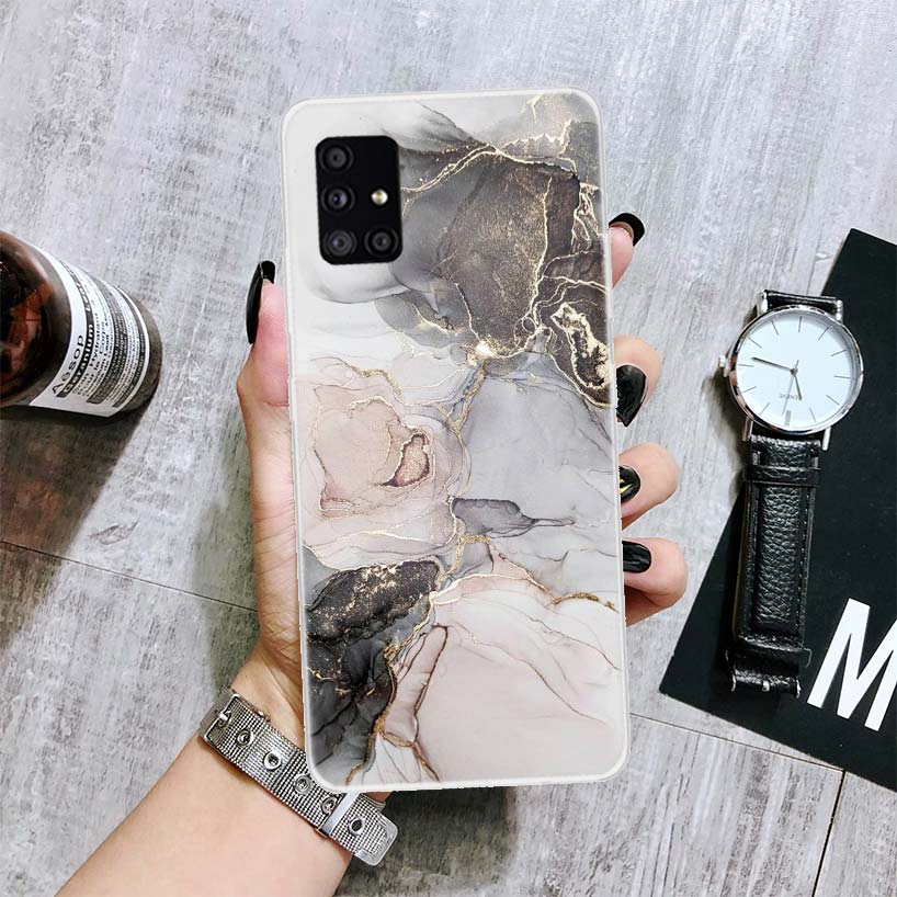 Модный золотой розовый геометрический мраморный чехол для телефона Samsung Galaxy A12 A22 A32 A42 A52 A72 A51 A71 5G A41 A31 A21 A02S M12 M21 M31