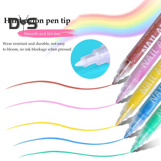 12 Pcs Nail Art Pens Set 3D Nail Polish Pen Quick Drying Nail Point Graffiti Dotting Pen Nail Art Markers Drawing Painting Pen for Home Salon