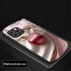 Счастливый черный яблочный чехол для iPhone 16 Pro Max 15 Pro 14 13 12 Mini 11 XS Max XR 7 8 Plu SE 2022 Эллиптический стеклянный чехол для телефона
