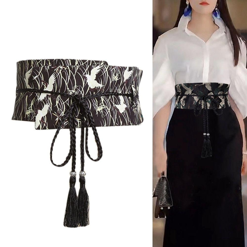 Тассел Ханфу Поясной ремень Китайский стиль Ткань Широкий ремень Мода   Декоративное платье