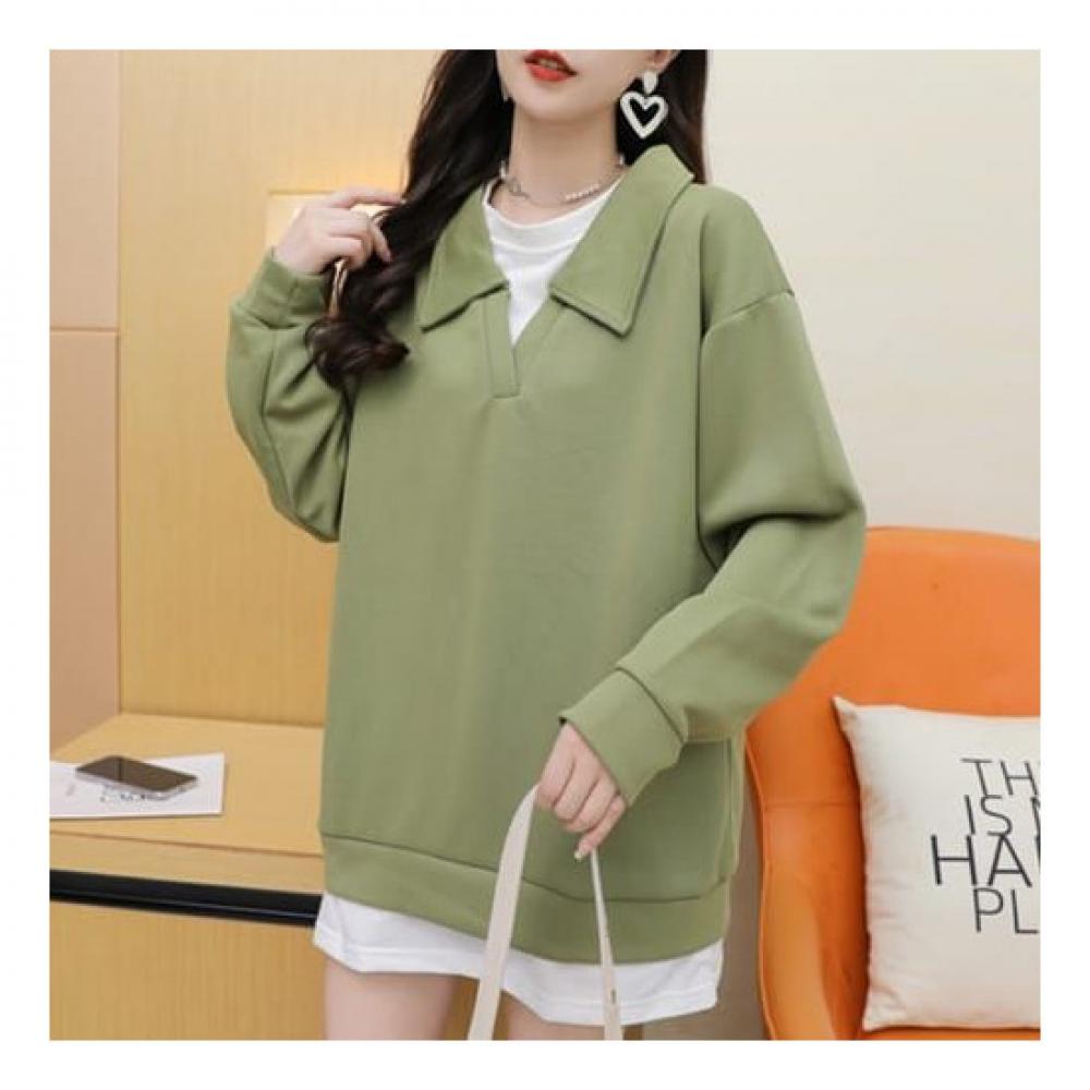 Navava Casual 2 In 1 Collar Long Sleeve Crew Nt2011