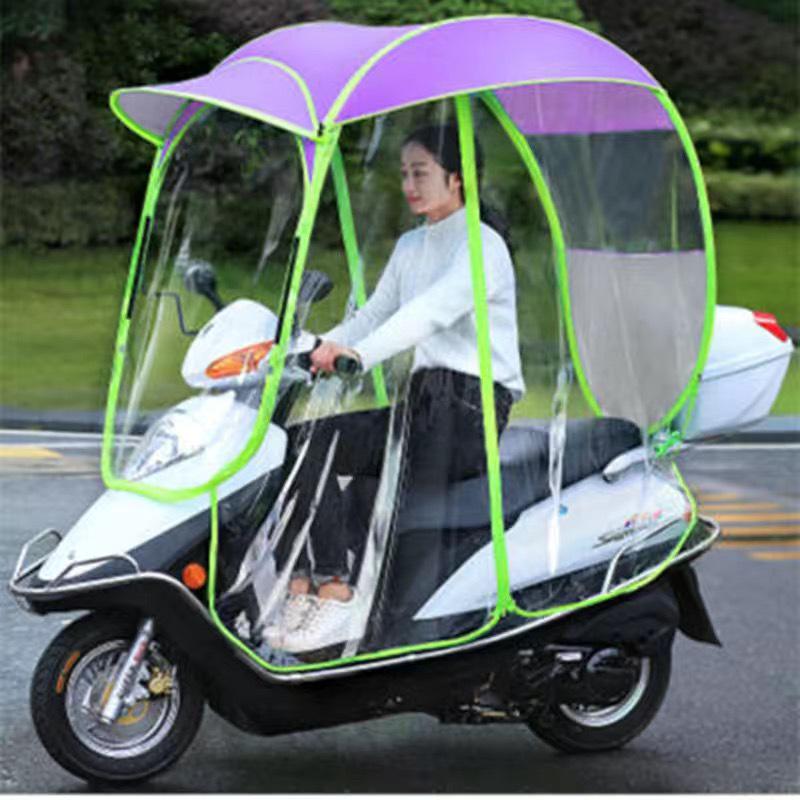 Electric Car and Motorcycle Sunshade - Battery-Powered Rain Awning with Custom Logo