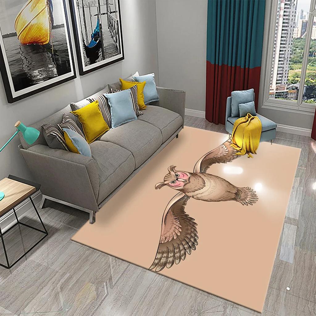 Прекрасный ковер с мультяшной совой для декора спальни, гостиной, коврик для пола, ковер для прихожей, милые коврики с животными, кухонный коврик, ванный коврик с противоскользящим покрытием