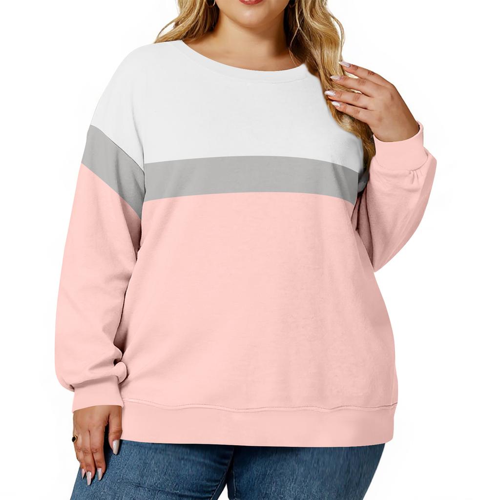 Plus Size Sweatshirt For  Women Oversized Crewneck Long Sleeve Pullover Tops