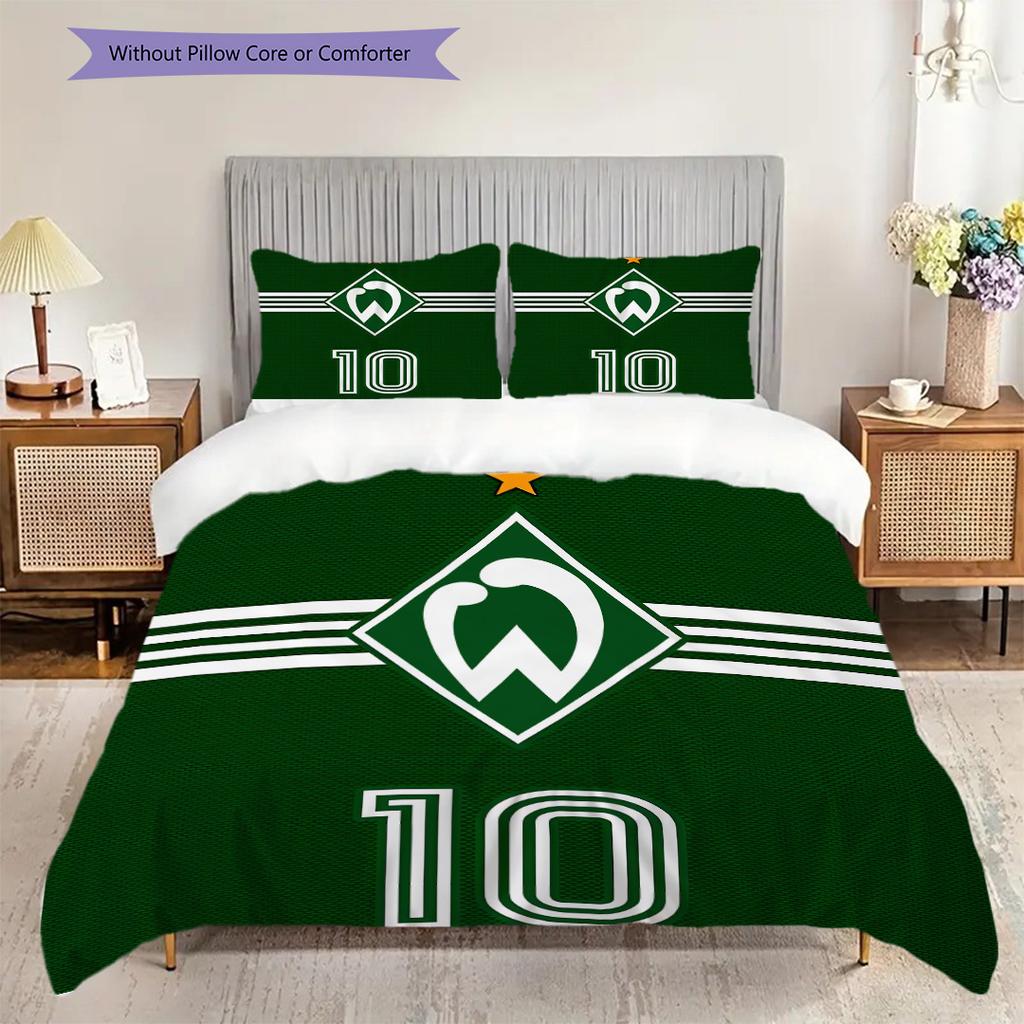 Постельное белье с узором SV Werder Bremen Комплект одеял Покрывало Наволочка Домашний Декор Подарок на День Рождения (1 пододеяльник + 2 наволочки, без наполнителя)