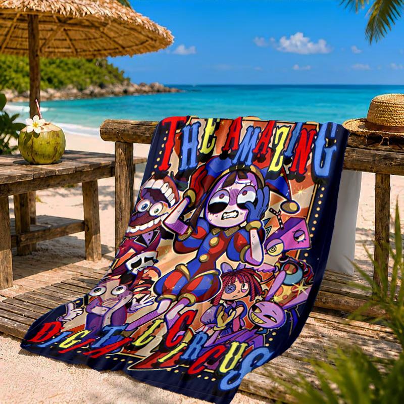 Amazing Digital Circus Beach Towel Microfiber Beach Towel, Lightweight and Quick-Dry, for Summer Travel, Swimming Pool Fan Birthday Gift