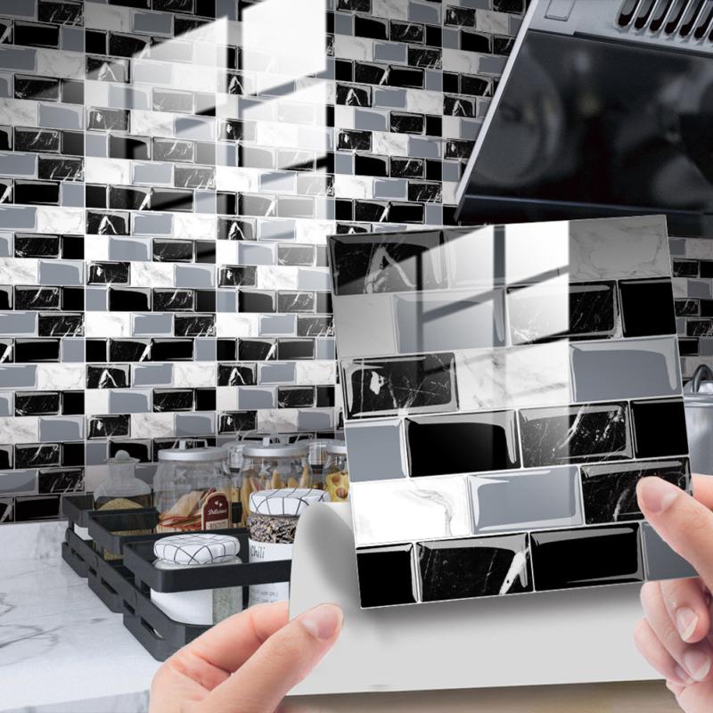 10 шт. наклейки на плитку кирпичный узор самоклеящаяся пленка для плитки наклейка на стену 20 х 20 см для ванной комнаты