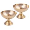 Tanirika Brass Diya with Stand - Akhand Diyas for Pooja Room, Home Decoration Puja Items 2 X 1.85 Inches //Export quality