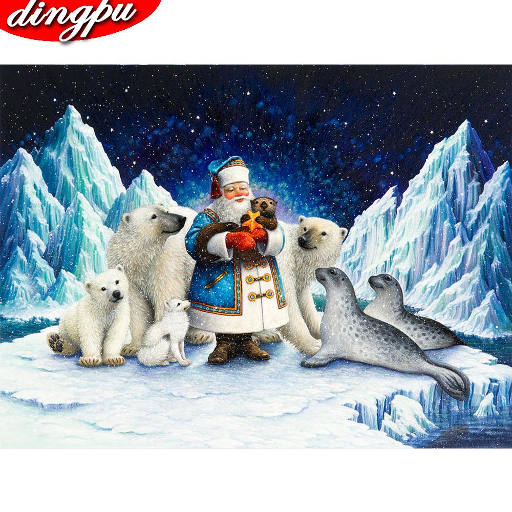 Санта-Клаус DIY 5D алмазная живопись полный круглый смолы мультфильм Алмазная вышивка крестиком пейзаж Рождественский подарок домашний декор