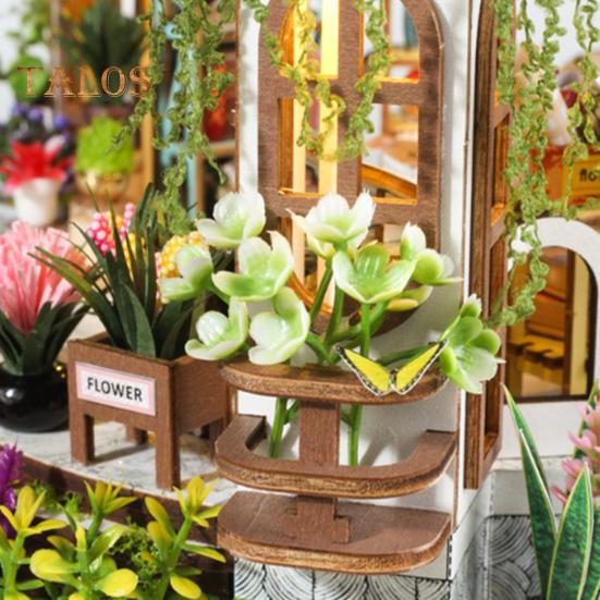 1 комплект DIY Mini Greenhouse Kit со светодиодной подсветкой Мебель для детей и взрослых, ручная работа Деревянный крошечный садовый домик Строительная модель Кукольный домик Украшения