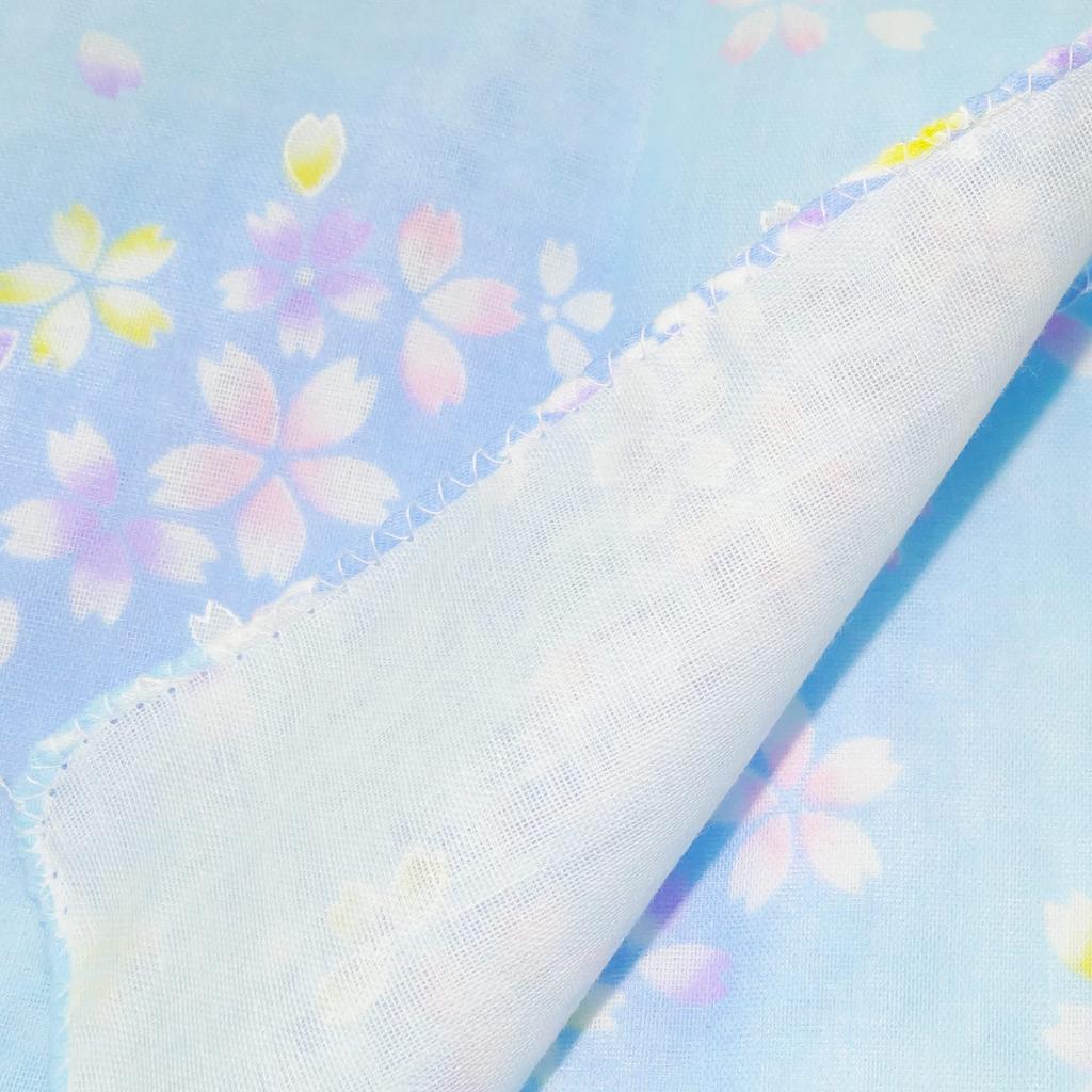 WKG Gauze Tenugui 1 Made In Japanese Size Japanese Rabbit (Tenugui) - Piece, Japan, Senshu, Pattern, Double-Layered, 14, (Blue)