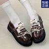 Original Lolita Shoes Cute Girl Single Shoes Jk Flat-bottomed Shaoluo Bow Japanese Small Leather Shoes