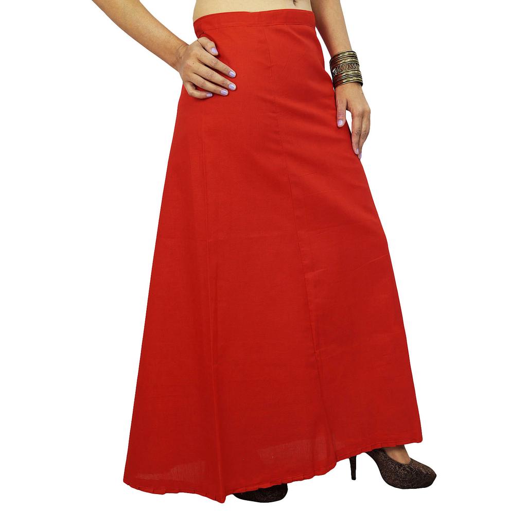 Подкладка внутренней юбки для сари Этническая индийская готовая однотонная хлопковая нижняя юбка