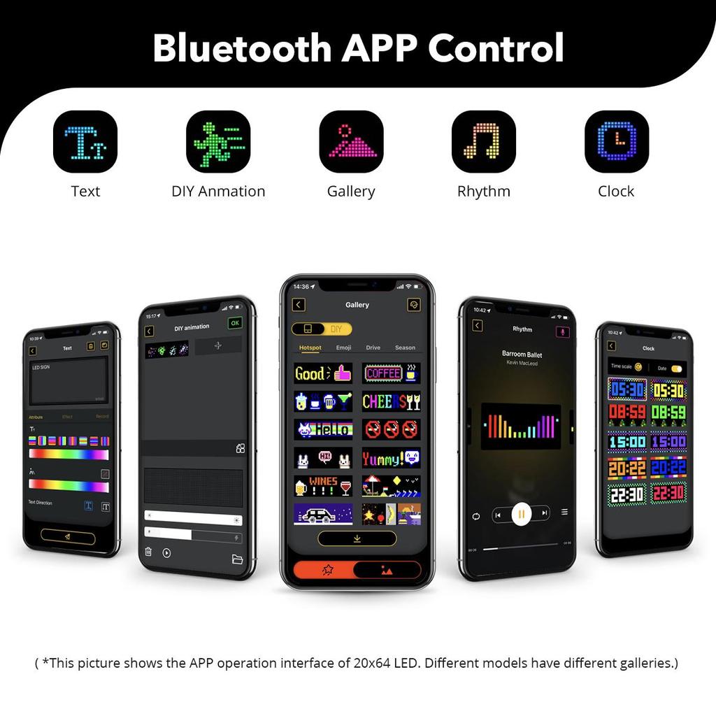 Custom Programmable LED Sign USB 5V Bluetooth Logo Light Text Pattern Animation Pixel Block Display Car Scrolling Advertising