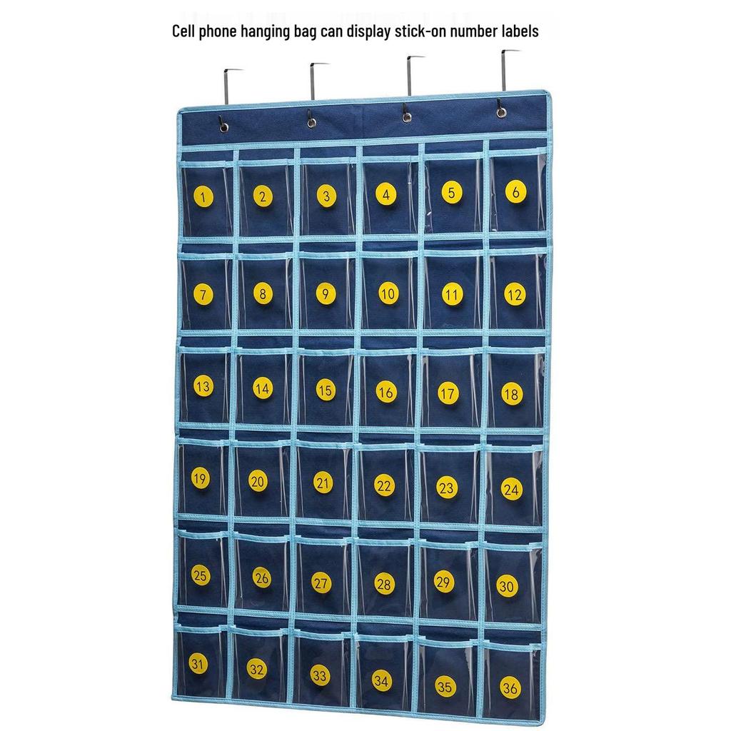 Прозрачный подвесной органайзер с 36 карманами для мобильных телефонов и канцелярских принадлежностей для классных комнат