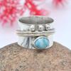 Кольцо Ларимар, кольцо Spinner, кольцо из стерлингового серебра 925 пробы
