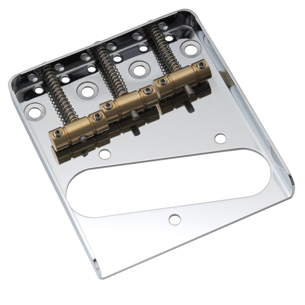 Musiclily Pro 10,8 мм бридж Telecaster в винтажном стиле с латунными 3-позиционными седлами для электрогитар Squier и импортных Telecaster, хром