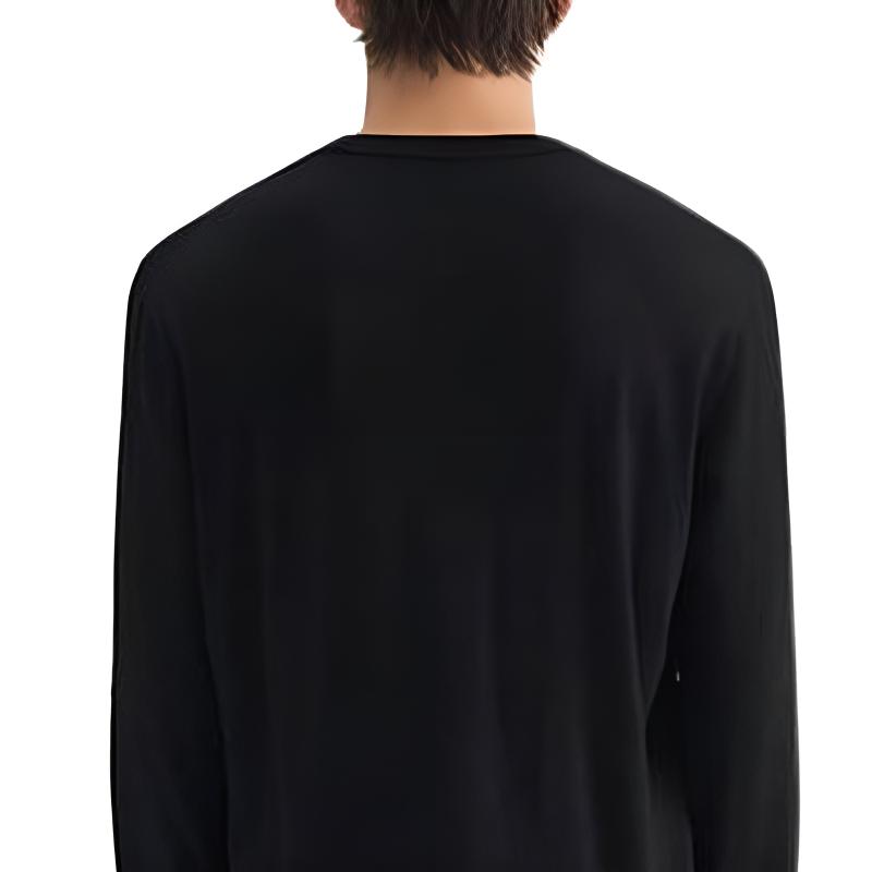 Karl Lagerfeld Свитеры Мужские Черные С Круглым Вырезом Средней Толщины M26Z2311999