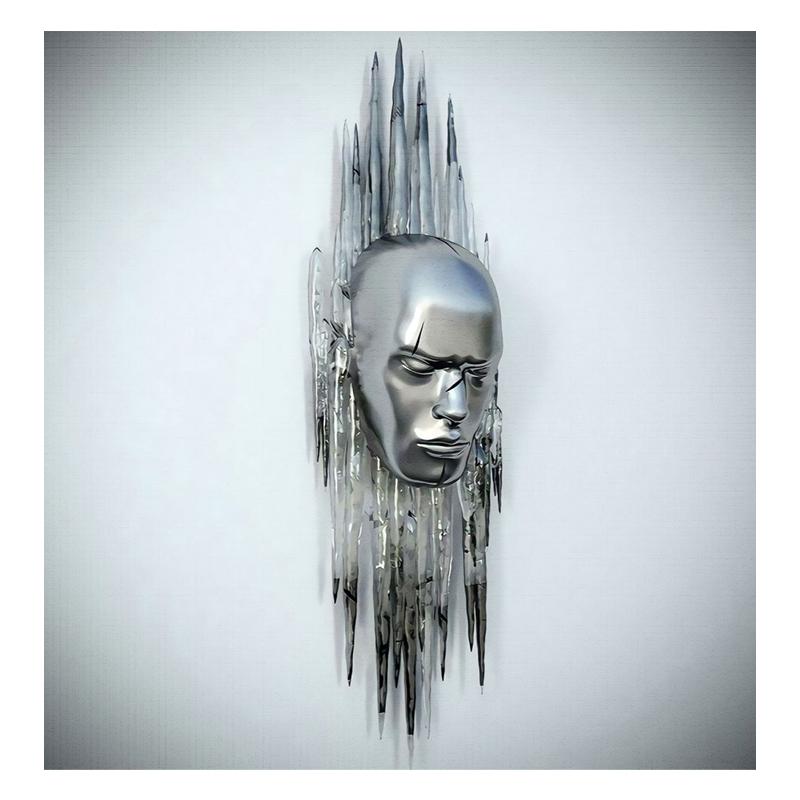 3D Visual Gold Silver Metal Figure Art Statue Canvas Painting Romantic Abstract Posters and Prints Wall Pictures Modern Home Decor for Living Room
