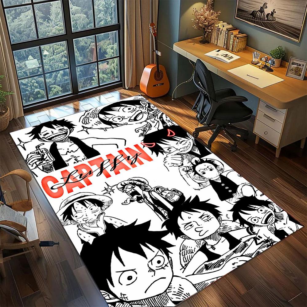 One Piece Blackbeard Dark Carpet for Living Room Bedroom Home Decor Cool Movie Mat Play Floor Mat