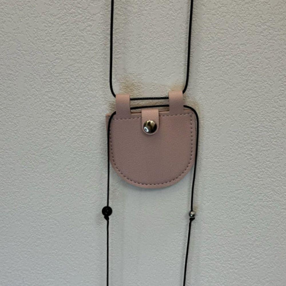 Adjustable Chain Suede Bag Necklace PU Sweater Chain Necklace Creative Gift Mini Necklace