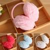 New Women Men Winter Round Plush Ear Pad Back Wear Warmers Earmuffs Solid Headband