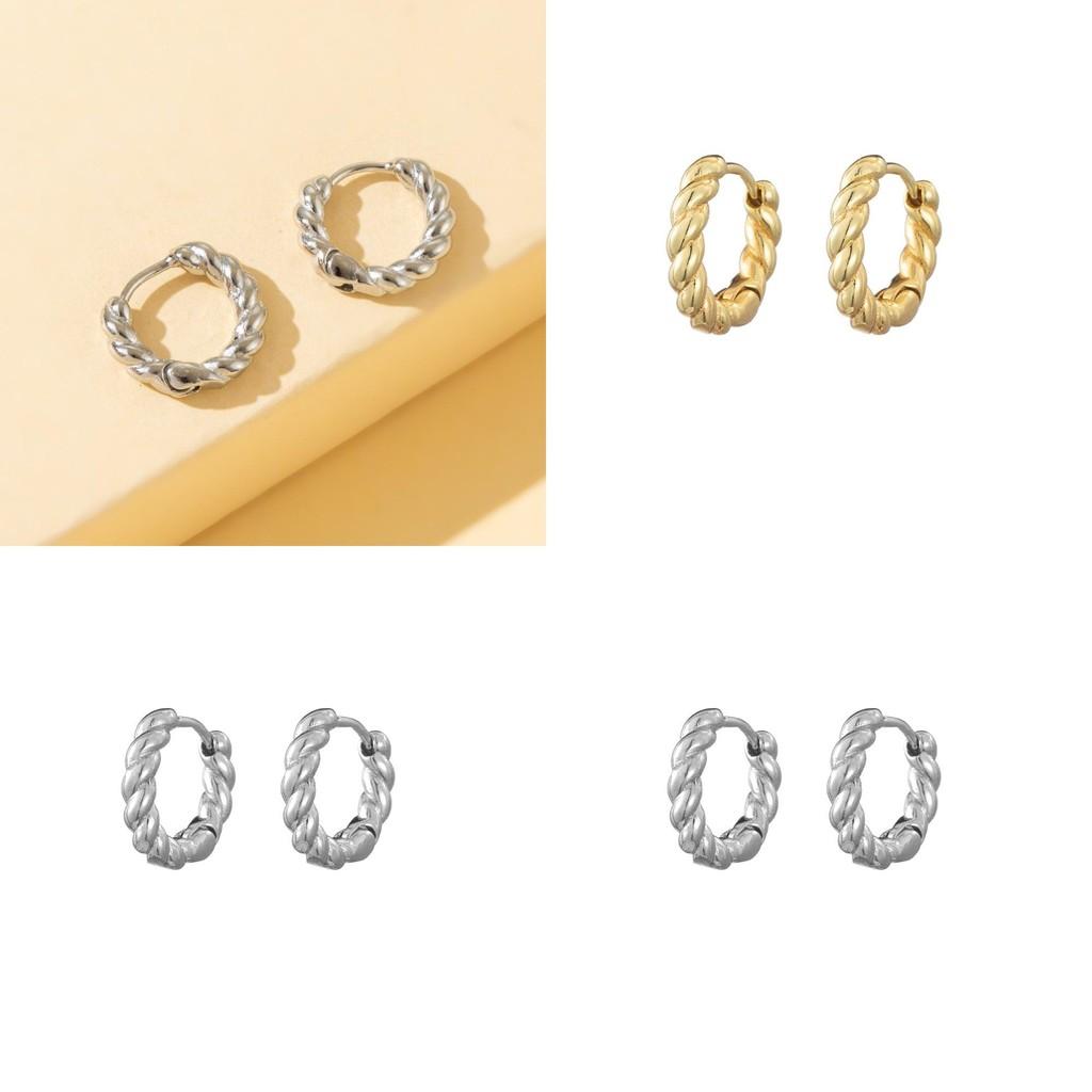 Trendy Geometric Copper Earrings Chic Minimalist Fashion Jewelry For Women