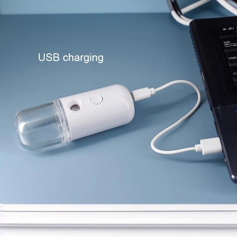 1 Набор Нано-распылитель для лица, USB-перезаряжаемый, портативный небулайзер для увлажнения кожи лица, фиксации макияжа