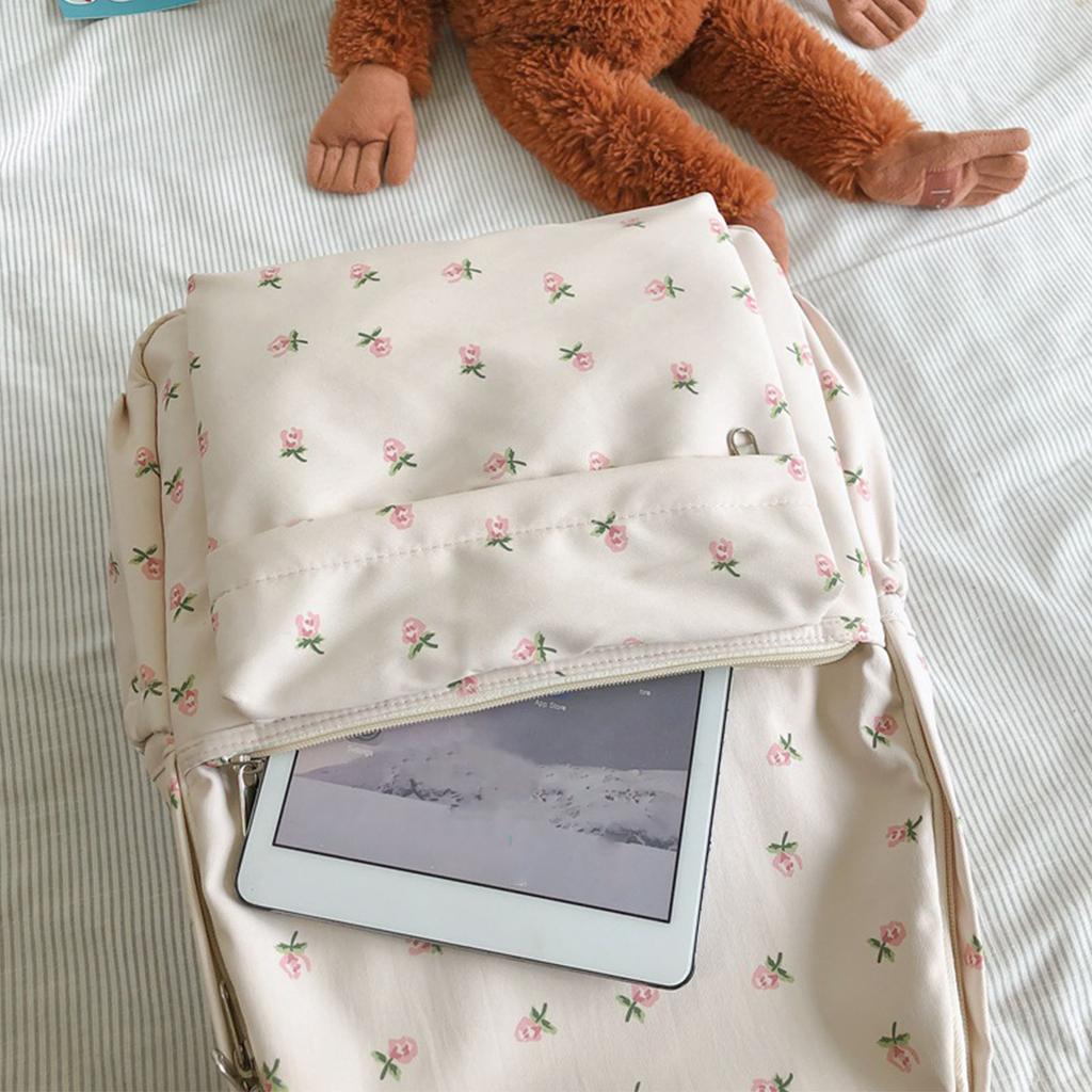 Женский рюкзак из нейлона для путешествий, сумка-кошелек с цветочным принтом, симпатичный, среднего размера, повседневный рюкзак для девочек, для школьных путешествий