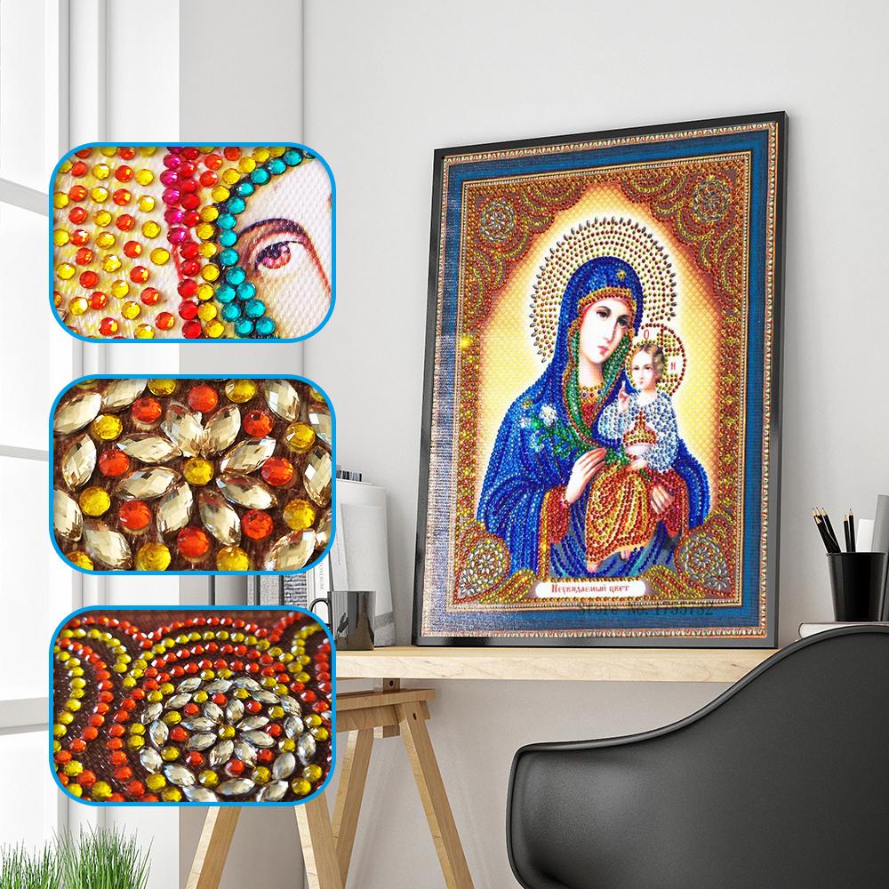 5D алмазный рисунок, несколько фигурок, алмаз особой формы, религиозный тип, вышивка крестиком, сделай сам, вышивка, украшение дома, подарок