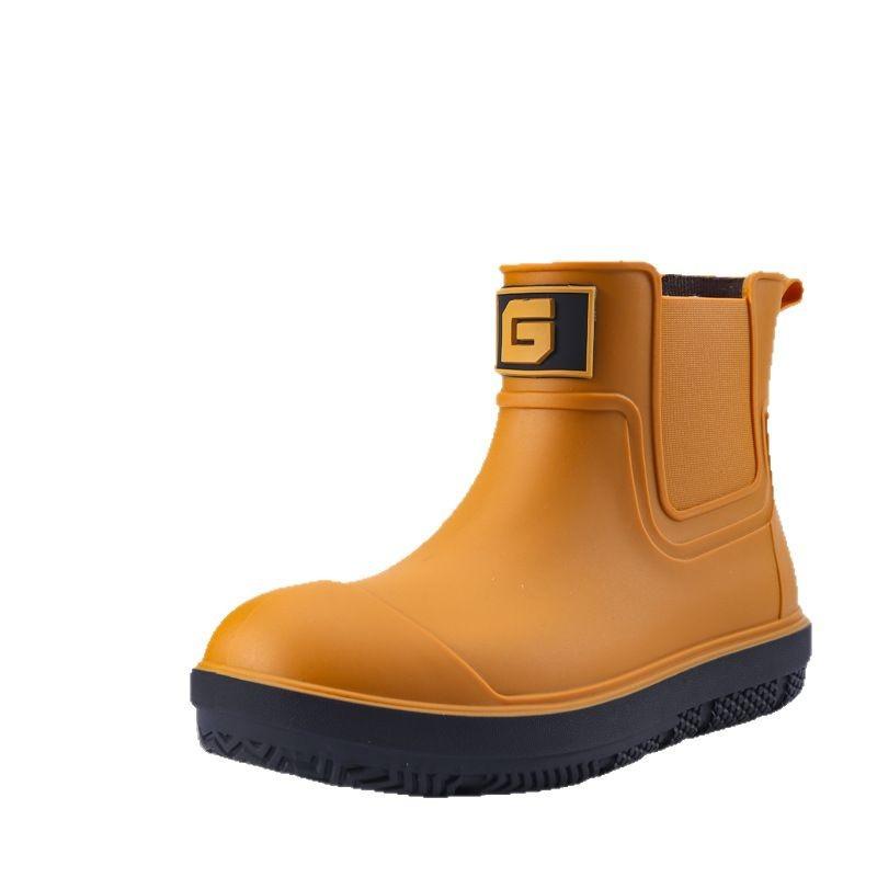 Дождевики мужские модные короткие резиновые сапоги новые взрослые водные сапоги кухонные рабочие водные сапоги нескользящие водонепроницаемые бахилы