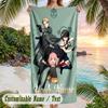 Spy × Family Beach Towel, Personalized Custom Name Text, Quick Dry Large Absorbent Towel For Beach Pool