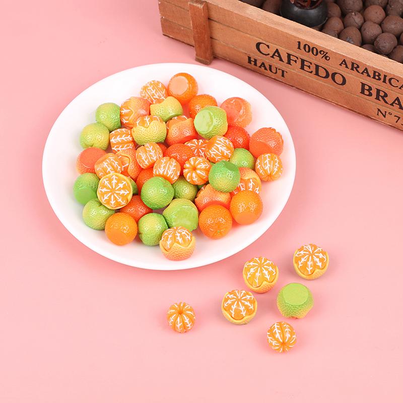 10Pcs Resin Mixed Artificial Orange Fruits Miniature Doll House Accessories