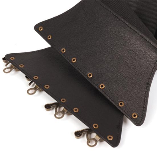 Корсет из искусственной кожи с широкими полями, эластичный пояс в стиле ретро для женщин, регулируемый корсет, утягивающий талию