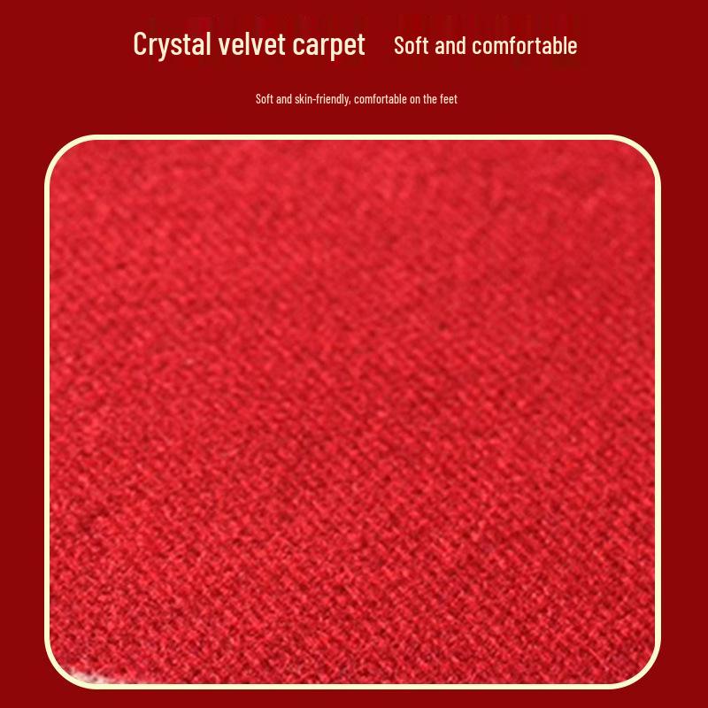 2026 Year of the Horse Festive Crystal Velvet Doormat - Household Dust Removal Cartoon Entrance Mat