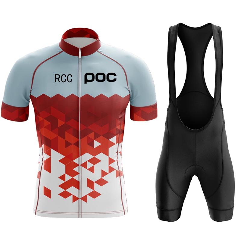 Rcc Poc Heren Fietsshirt Set Zomer Fietskleding Mtb Bike Kleding Uniform Maillot Ropa Ciclismo Fietspak 2024