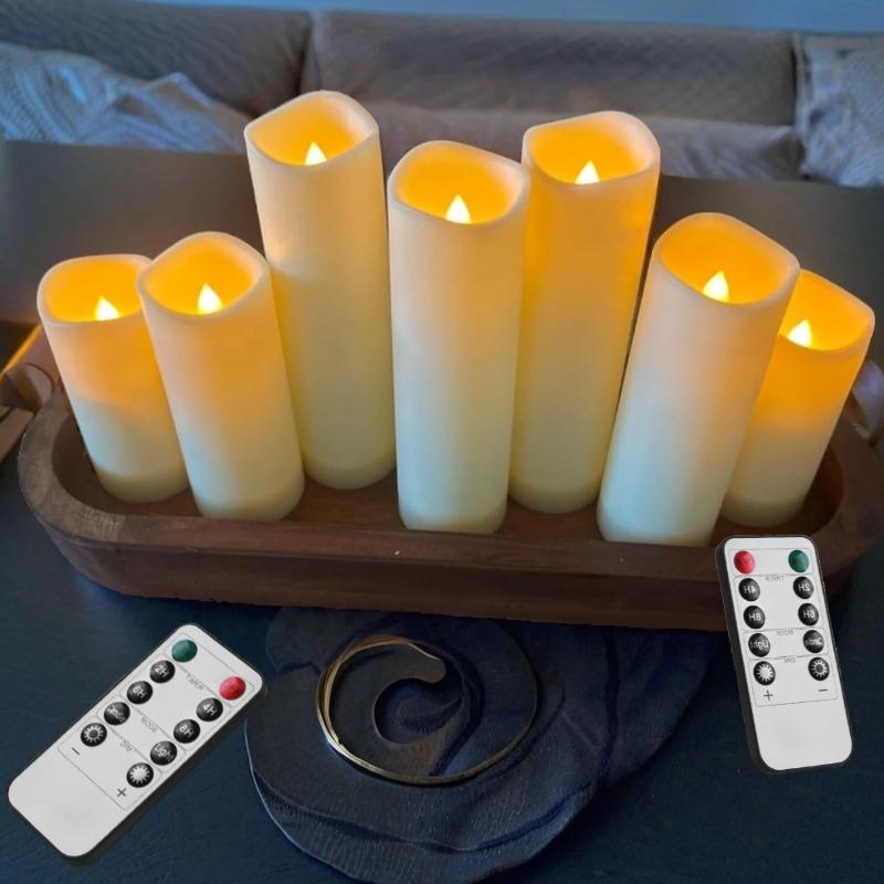 Outdoor Waterproof Flameless Candles Battery Operated LED Pillar Candle with Remote Timer for Home Wedding Holiday Decor