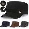 Middle-Aged and Elderly Hat Men's Flat Hat Warm Ear Protection Woolen Hat Autumn Winter Father Thick Cap