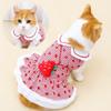 Товары для питомцев Милое платье с клубничкой для питомца Мягкая дышащая кошачья юбка Тонкий дизайн Летняя одежда для питомцев для щенков и котят