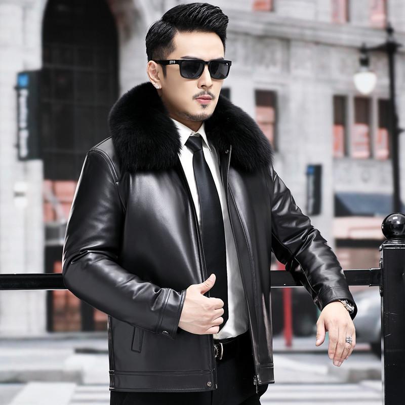 Куртка из натуральной кожи мужская с подкладкой из норки, новая зимняя куртка из норки Ni Overcome Fur Integrated Gold Mink