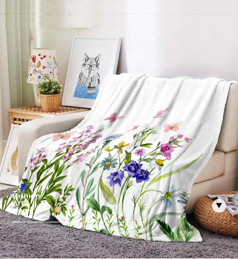 Простое фланелевое одеяло с цветочной тематикой, мягкое, легкое, теплое для гостиной, спальни, кровати, дивана, детей, взрослых, подарки