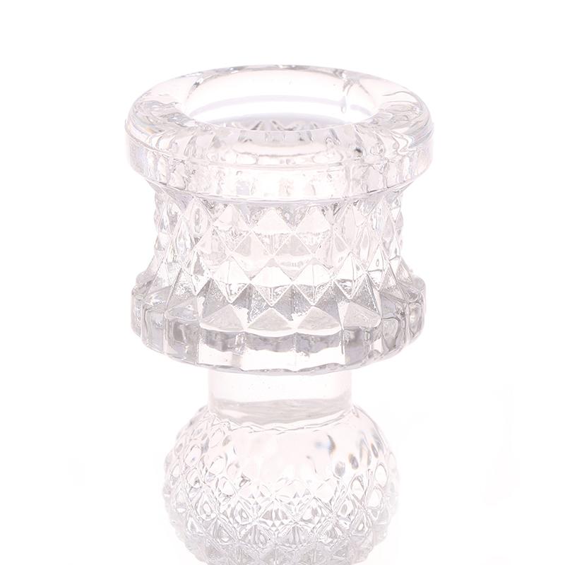 Vintage Glass Clear Candlestick Dinner Candle Holder Home Wedding Decorations