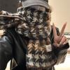 Korean Version of The New Autumn and Winter Contrasting Plaid Scarf for Girls Fashionable and Versatile Thickened and Warm Houndstooth Scarf