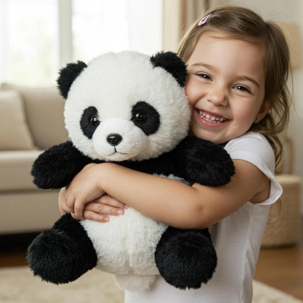 Panda Stuffed Doll Realistic Tabletop Pandas Plush Toy  Stuffed Animal Doll Collectible Decoration Emotional Soothing Companion