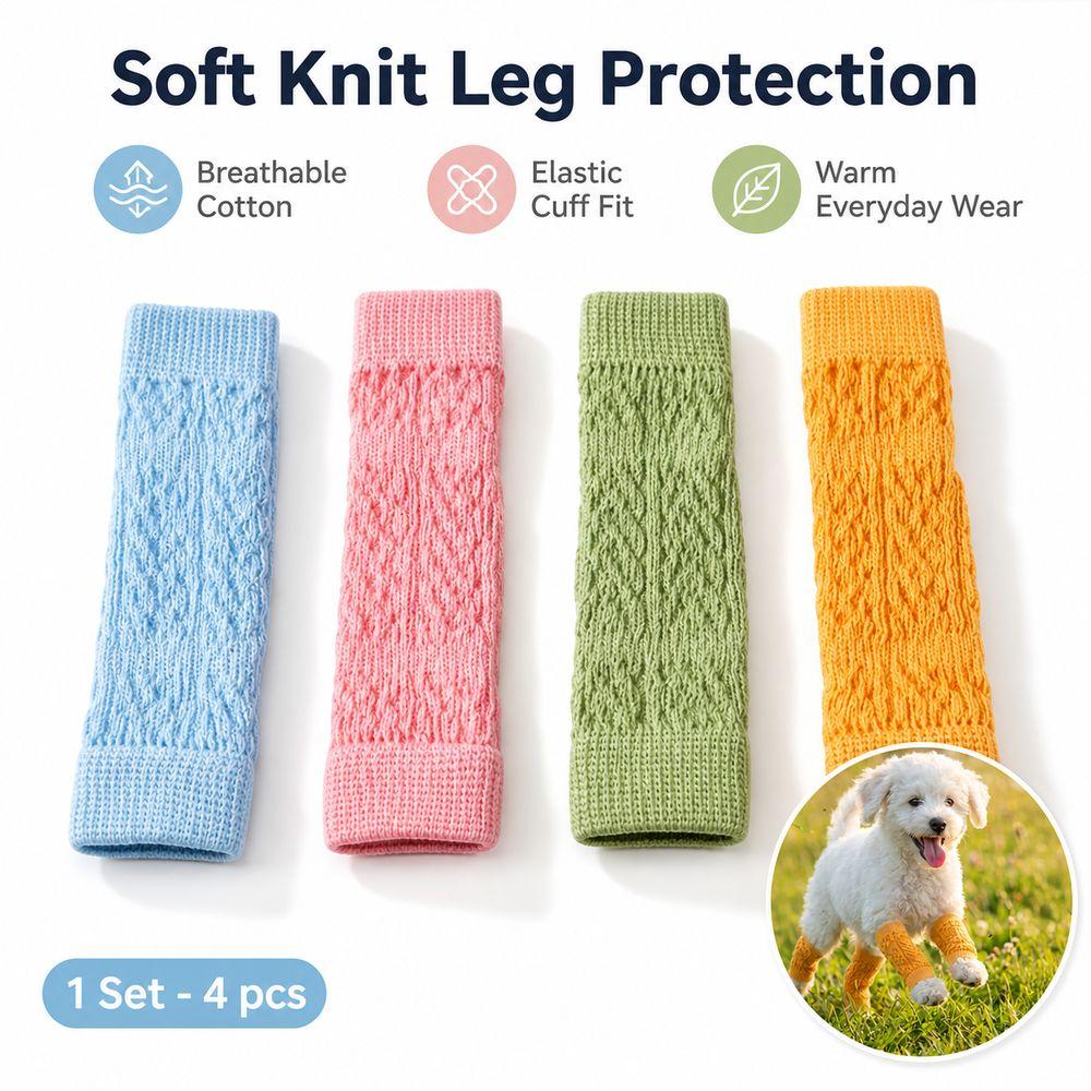 1Set(4pcs) Elastic Cuff Dog Knee Sleeve Soft Breathable Dog Leg Protector Pet Joint Sleeve for Dogs