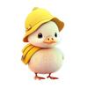 Cartoon Little Yellow Duck Wearing Hat Car Pendant With Acrylic Flat Surface Design For Car Interior Decor